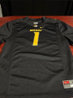 University Of Missouri Tigers Football Jersey Large Black Gold Nike Mizzou